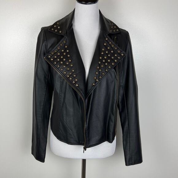 Rock & Republic Faux Leather Moto Jacket, Medium, Women's - Picture 3 of 11